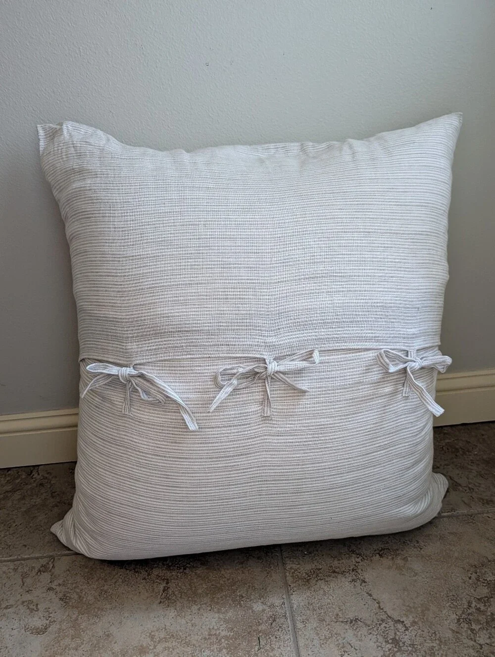 pair PINE CONE HILL striped linen euro sham